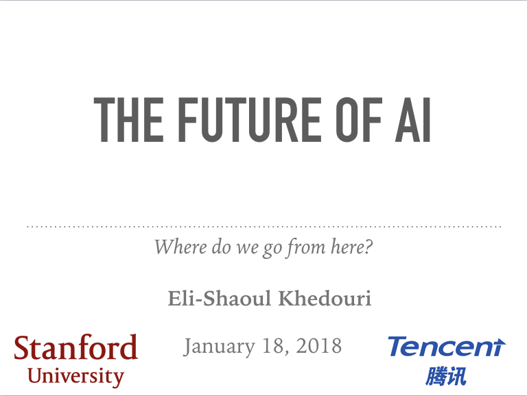 IM founder speaks at Stanford/Tencent AI conference